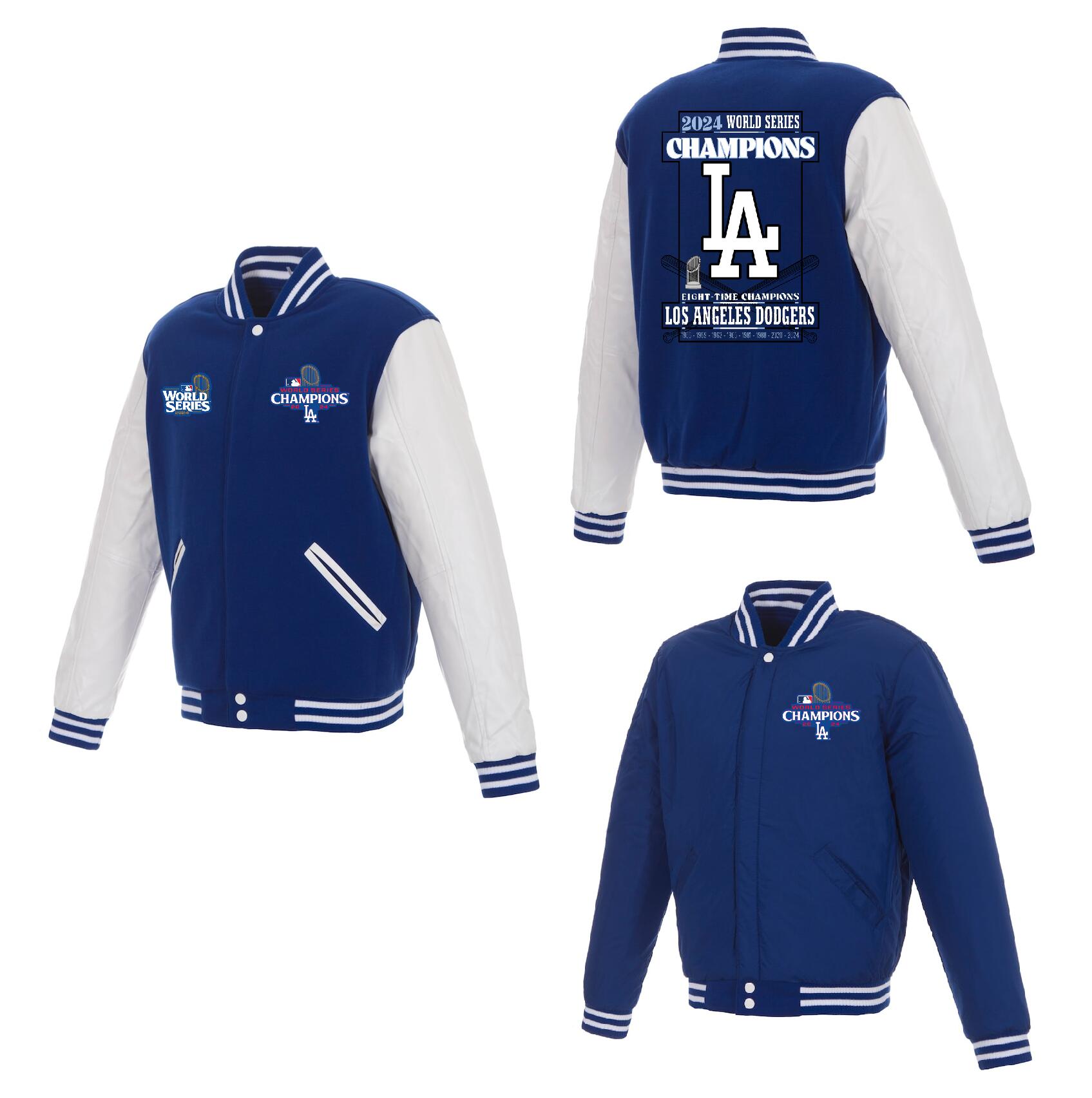 Men Los Angeles Dodgers #5 Freeman 2024 MLB World Series Champions blue Jacket style 5->mlb jacket->Sports Accessory
